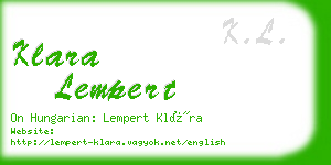 klara lempert business card